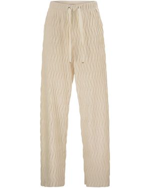Herno Pants With Crumpled Effect - Natural