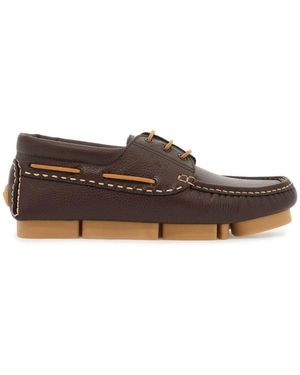 Fendi Deck Logo Lace-Up Shoes - Brown