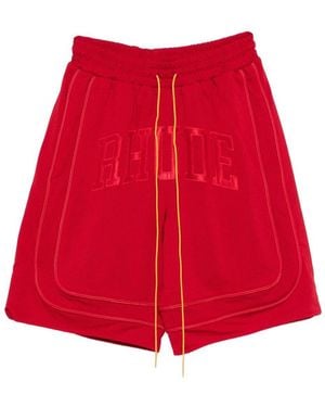 Rhude Collegiate Logo Mesh Shorts - Red