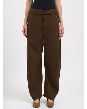 Lemaire Twisted Belted Pants - Brown