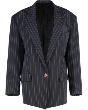 The Attico Single-Breasted One Button Jacket - Black