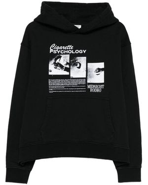 MIDNIGHT RODEO Graphic Print Hooded Sweatshirt - Black