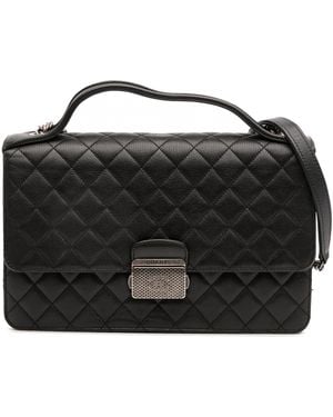CHANEL Medium Quilted Goatskin Cc College Flap - Black
