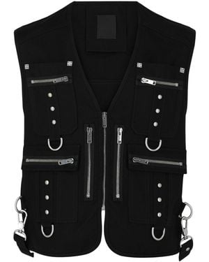 Givenchy Multi-Pocket Wool Vest - Black