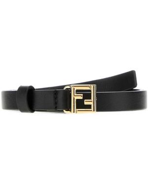 Fendi Belt 1,5 Cm Ff Bold Vit Grace - White