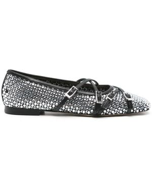Mach & Mach Embellished Fabric Ballerinas - Gray