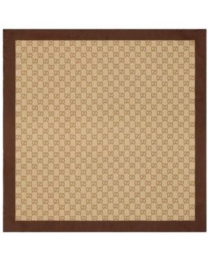 Gucci Patterned Silk Square Scarf - Natural