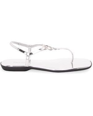 Gucci Thong Sandal With Interlocking G - White
