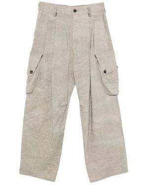 Ziggy Chen Drop-Crotch Pants Sage Linen - Gray