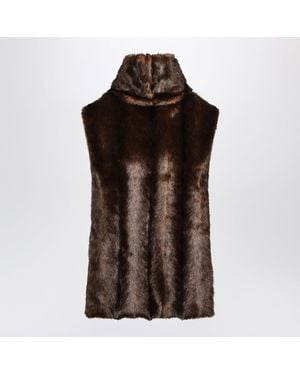 BB COUTURE Faux Minkeffect Fur Vest - Brown