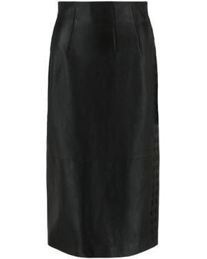 McQueen Leather Pencil Skirt - Black