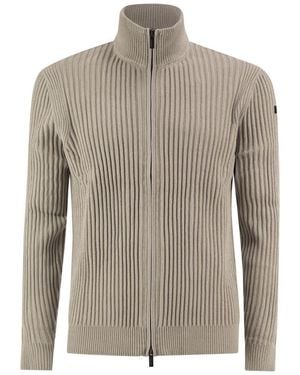 Rrd Ribbed Zip-Up Cardigan - Gray