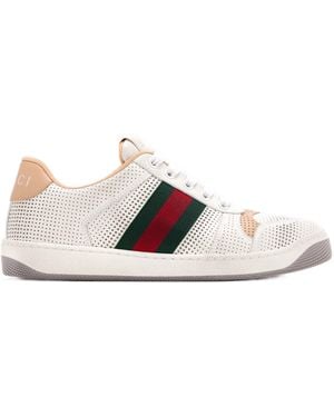 Gucci Sneakers With Web Band - White