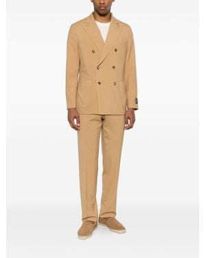 Boglioli Wool Double-Breasted Suit - Natural