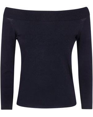Nuur Off Shoulder Sweater - Blue