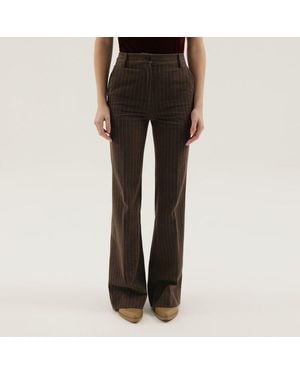 1989 STUDIO Striped Flared Pants - Black