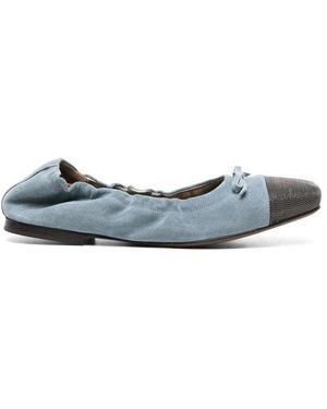 Brunello Cucinelli Light Leather Ballet Flats - Blue