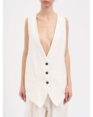 Andrea Ya'aqov Viscosis And Linen Gilet - White
