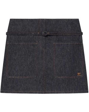 Courreges Two Pockets Denim Skirt - Black