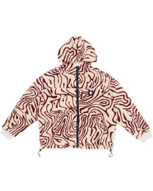Marcelo Burlon Marcelo Burlon Abstract Pattern Hooded Jacket - Pink