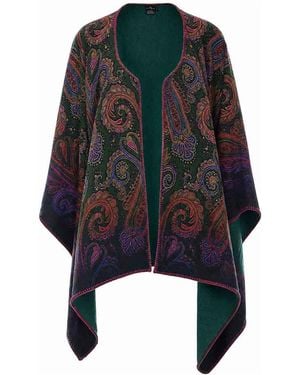 Etro Paisely Print Cape - Blue