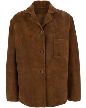 Le Plain Suede Jacket - Brown