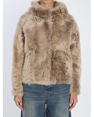 Yves Salomon Lamb Fur Jacket - Blue
