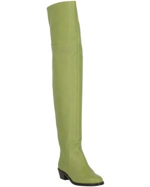 Ferragamo Bucaneve Leather Over-The-Knee Boots - Green