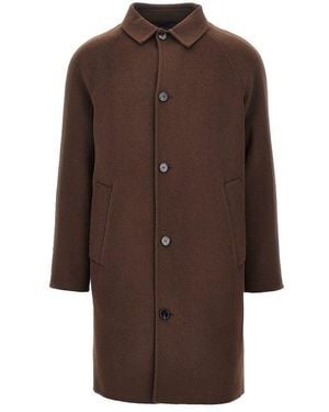 Paltò Marcello Double Single-Breasted Coat - Brown