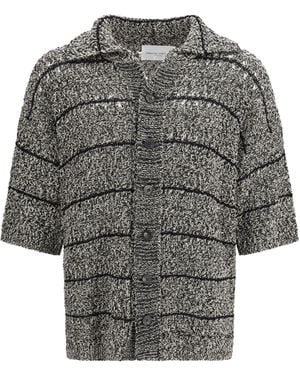 Roberto Collina Mouliné Knit Shirt/Ecru - Gray