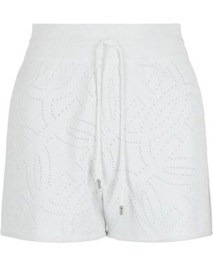 Ferragamo Gancini Pattern Drawstring Shorts - White
