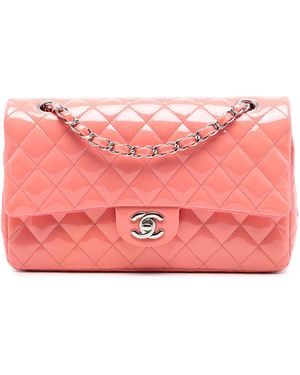 CHANEL Medium Classic Patent Double Flap - Pink
