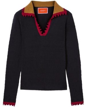 La DoubleJ Knit Sweater V-Neck - Blue