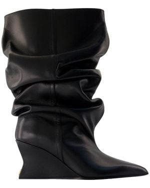 Balmain Wedge Ankle Boots - Black