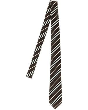 Saint Laurent Diagonal Striped Tie - Black