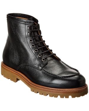 Brunello Cucinelli Leather Lace Up Boots - Black