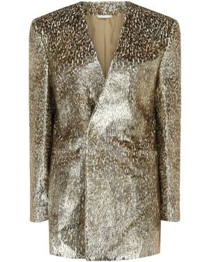 Givenchy Animal Print Single-Breasted Blazer - Metallic