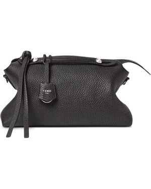 Fendi Medium By The Way Grained-Leather Clutch Bag - Black