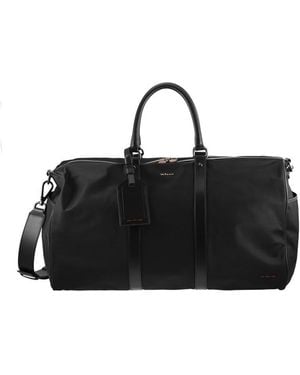 Kiton Nylon Travel Holdall With Leather Details - Black