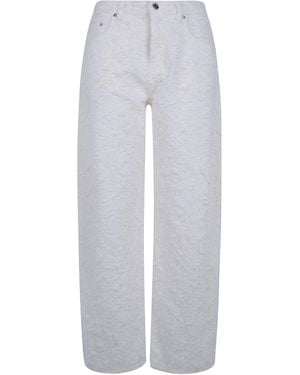 Haikure "Clyde Double Fur Denim" Wide Leg Jeans - White