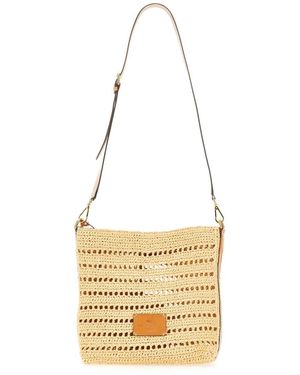 Etro Perforated Raffia Shoulder Bag - Metallic