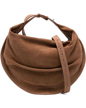 FEDERICO CINA Suede Tote Bag With Internal Zip Pocket - Brown