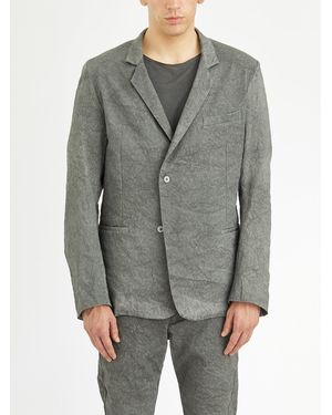 Daub Wrinkled Effect Cotton Jacket - Gray