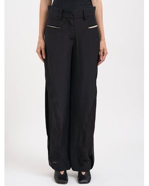 Alessandra Marchi Wide Leg Pants With Belt - Black