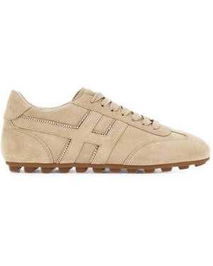 Hogan H693 Leather Sneakers - Natural