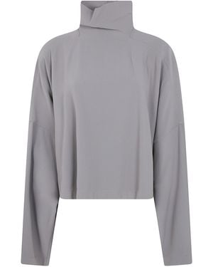 Rick Owens "Jumbo Tobard" Cropped T-Shirt - Gray