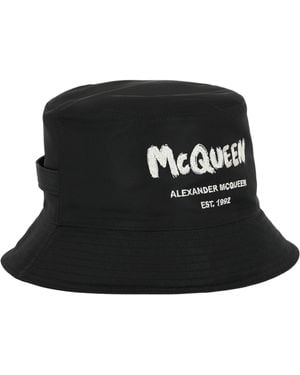 McQueen Graffiti Bucket Hat - Black