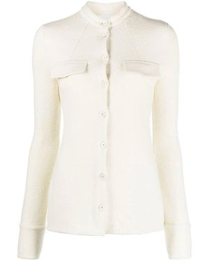 Jil Sander Dark Cashmere Intarsia Turtleneck Sweater - White