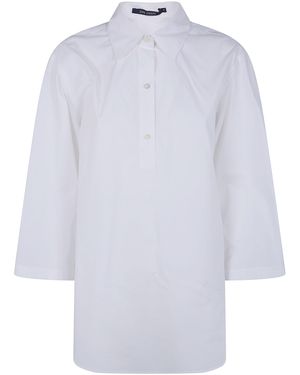 Sofie D ́hoore "Bait" 3/4 Sleeve Shirt With Polo Neck - White