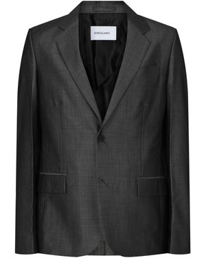 Ferragamo Single-Breasted Blazer - Black